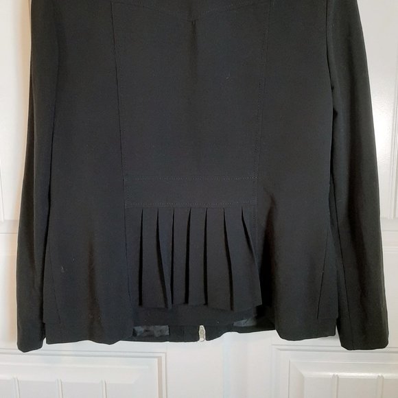 Joseph Ribkoff Black Pleated Full Zip Long Sleeve Jacket - Picture 7 of 12
